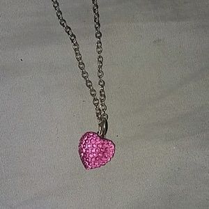 Pink heart necklace